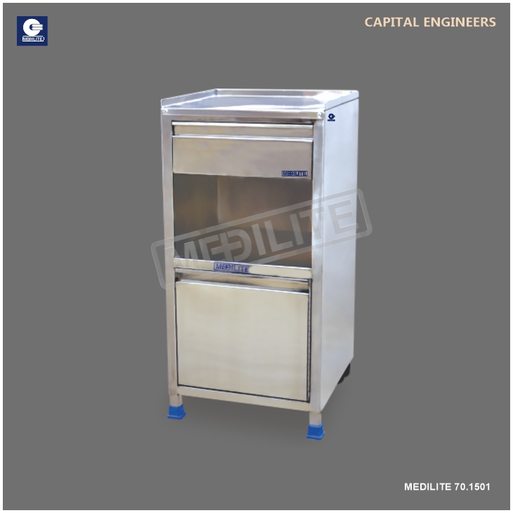 BEDSIDE LOCKER STAINLESS STEEL