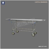 STAINLESS STEEL STRETCHER ON TROLLEY