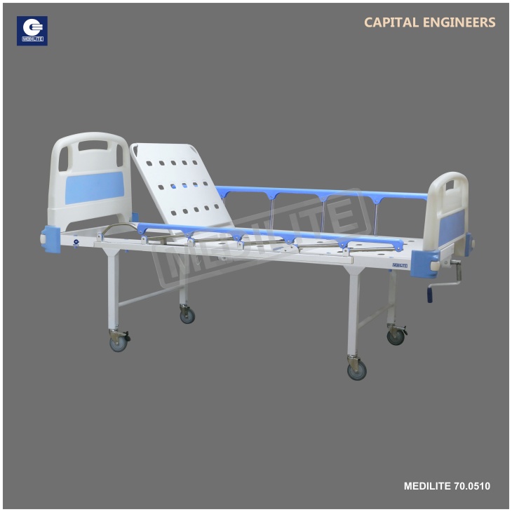 Hospital Bed, Semi Fowler Bed with railing, Hospital Bed with Railing, Home Care Bed with railing, Capital Engineers, Semi Fowler Bed, MEDILITE, Semi Fowler Bed with Side Rails