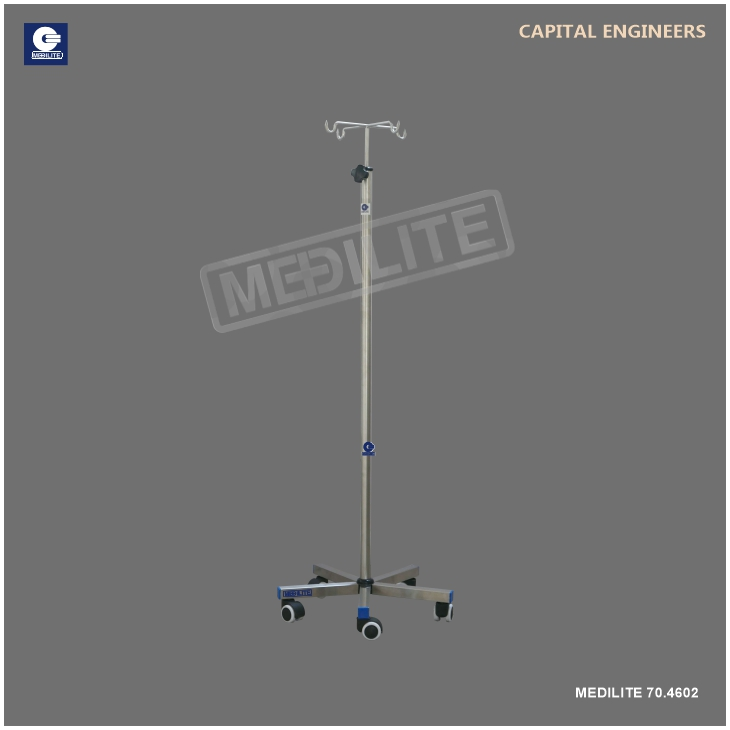 iv saline stand 4 hooks